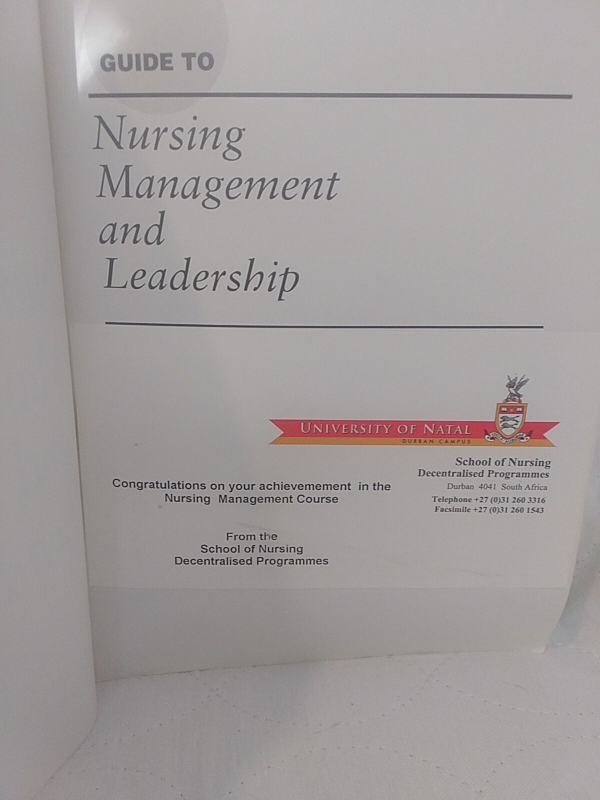 Guide to Nursing Management and Leadership 5th Edition Paperback 1996 -Very Good