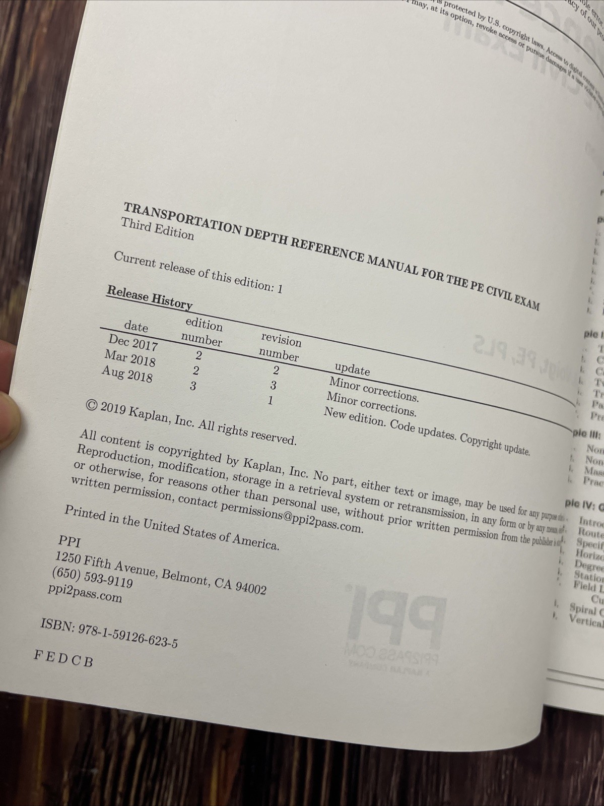 Ppi Transportation Depth Reference …, Voigt, Norman R