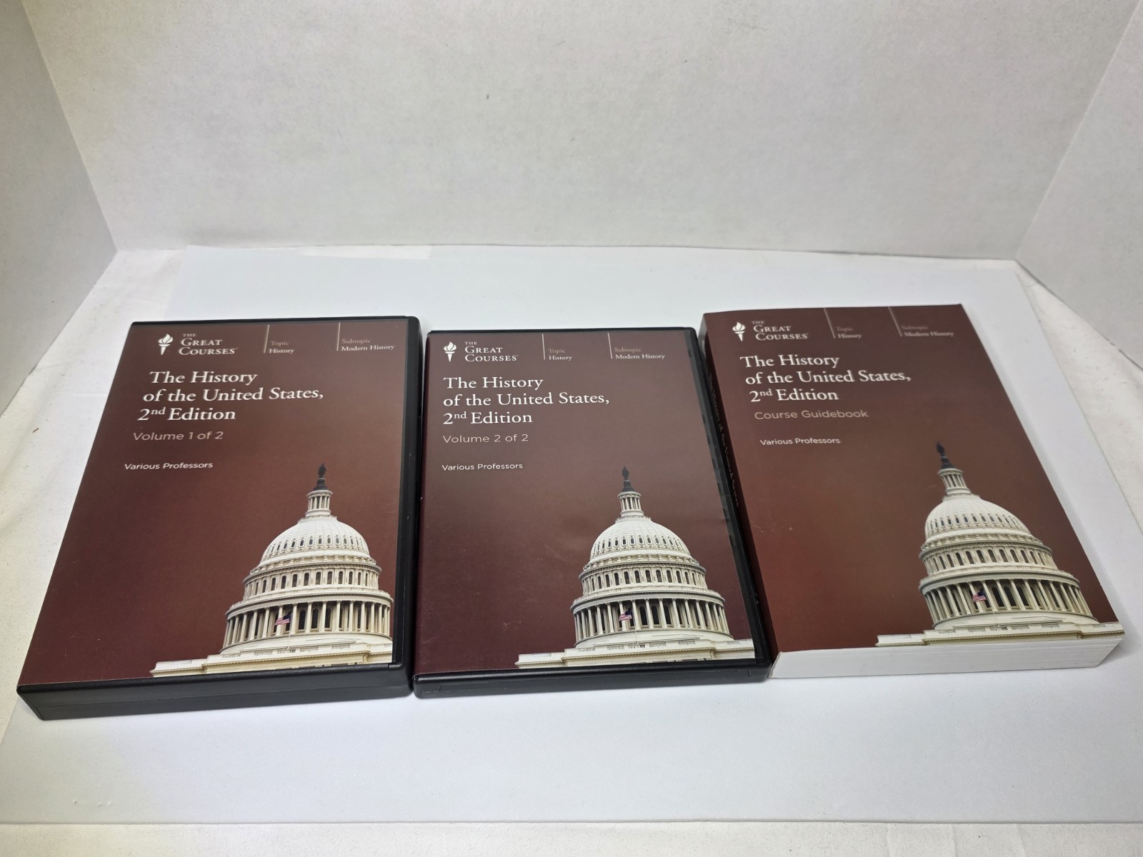 GREAT COURSES: HISTORY OF THE UNITED STATES 2nd EDITION GUIDEBOOK & DVD