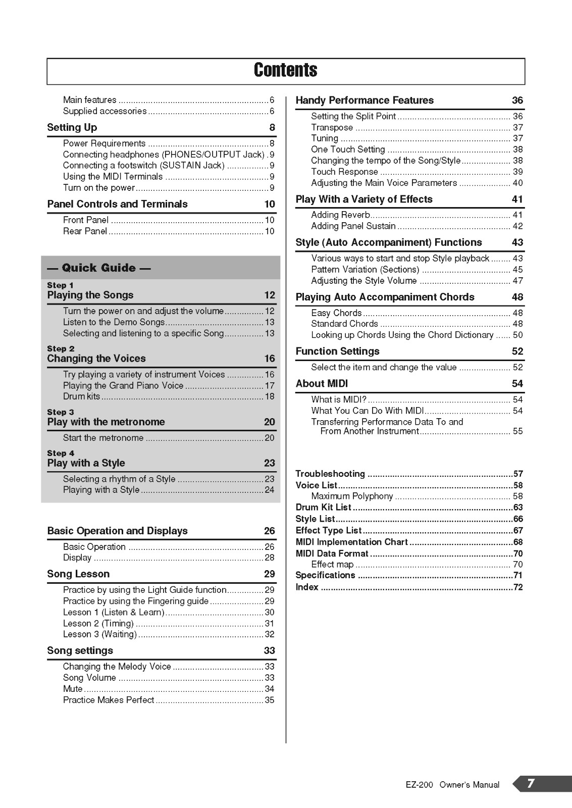 Yamaha EZ-200 Instruction Manual: 76 Pages & Protective Covers!