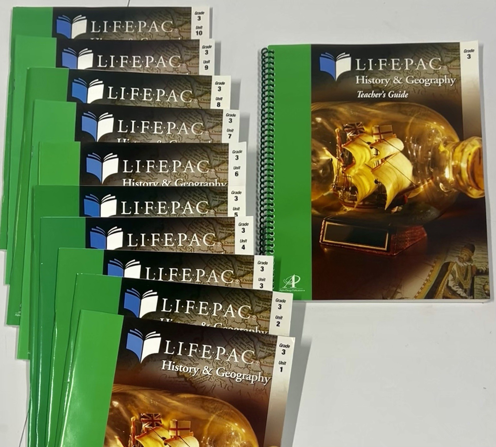 AOP Lifepac History Geography 3 3rd grade SET complete New! Units & Guide