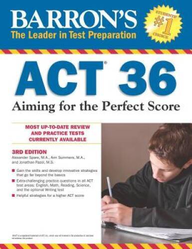 Barron’s ACT 36, 3rd Edition: Aiming for the Perfect Score – VERY GOOD