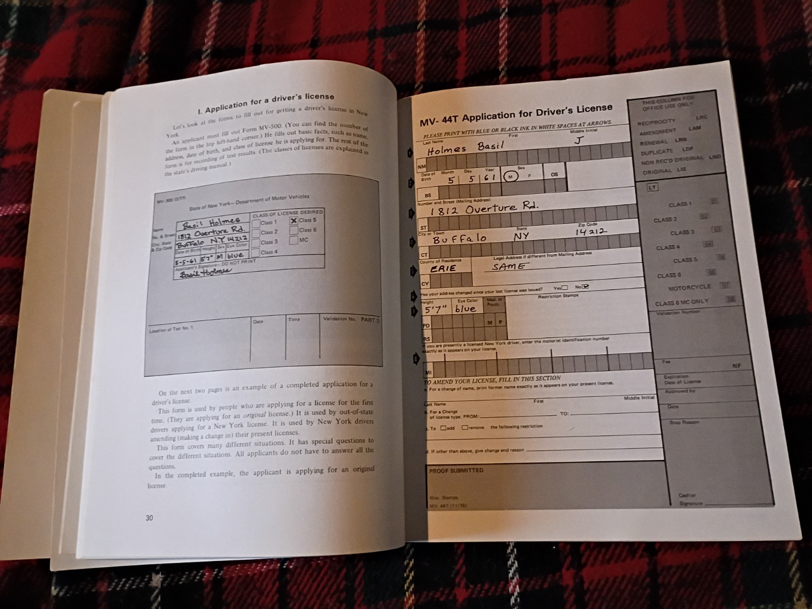 various vintage booklets: call them heroes, directions book, filling out forms,