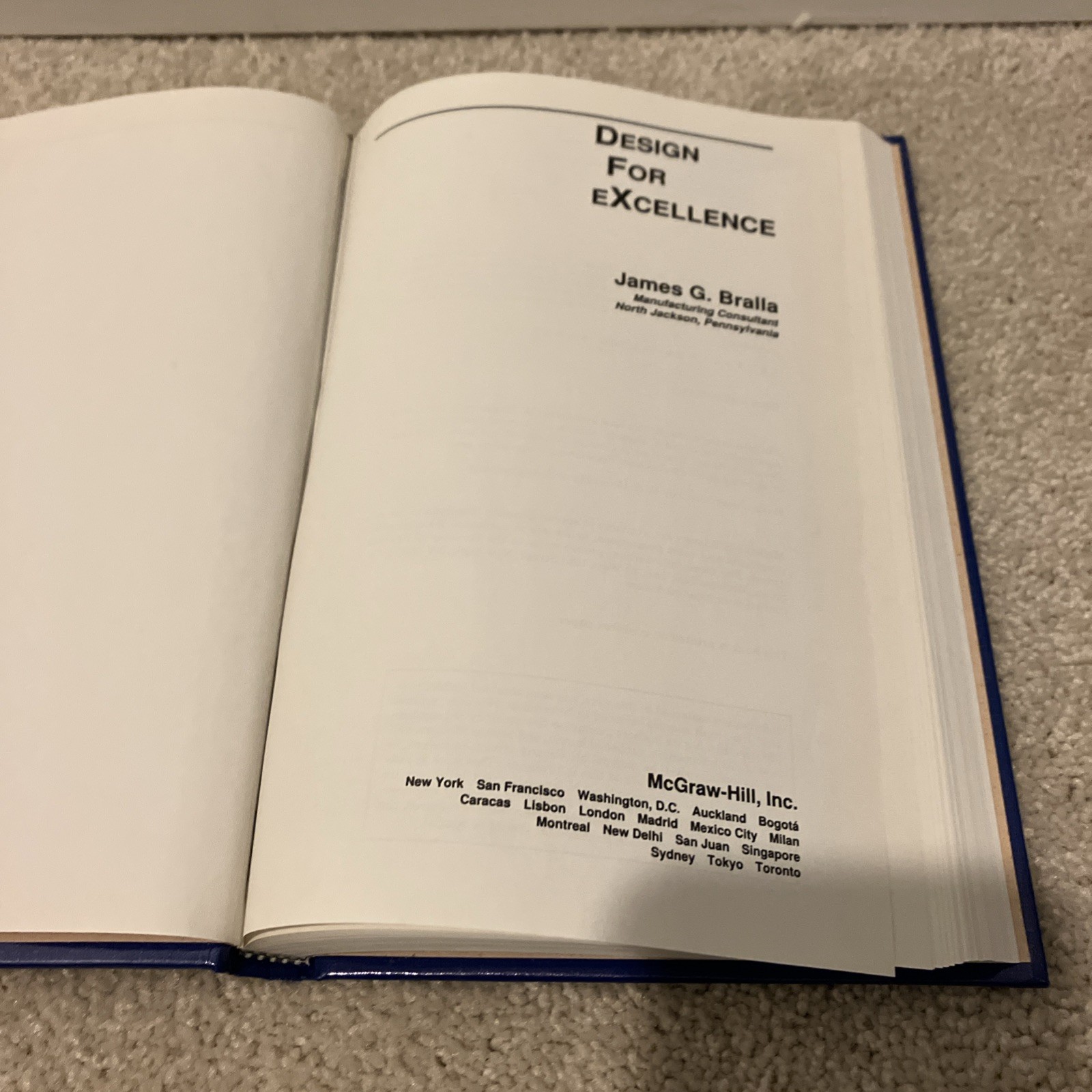 VINTAGE Design for Excellence Hardback by James Bralla 1996 McGraw-Hill