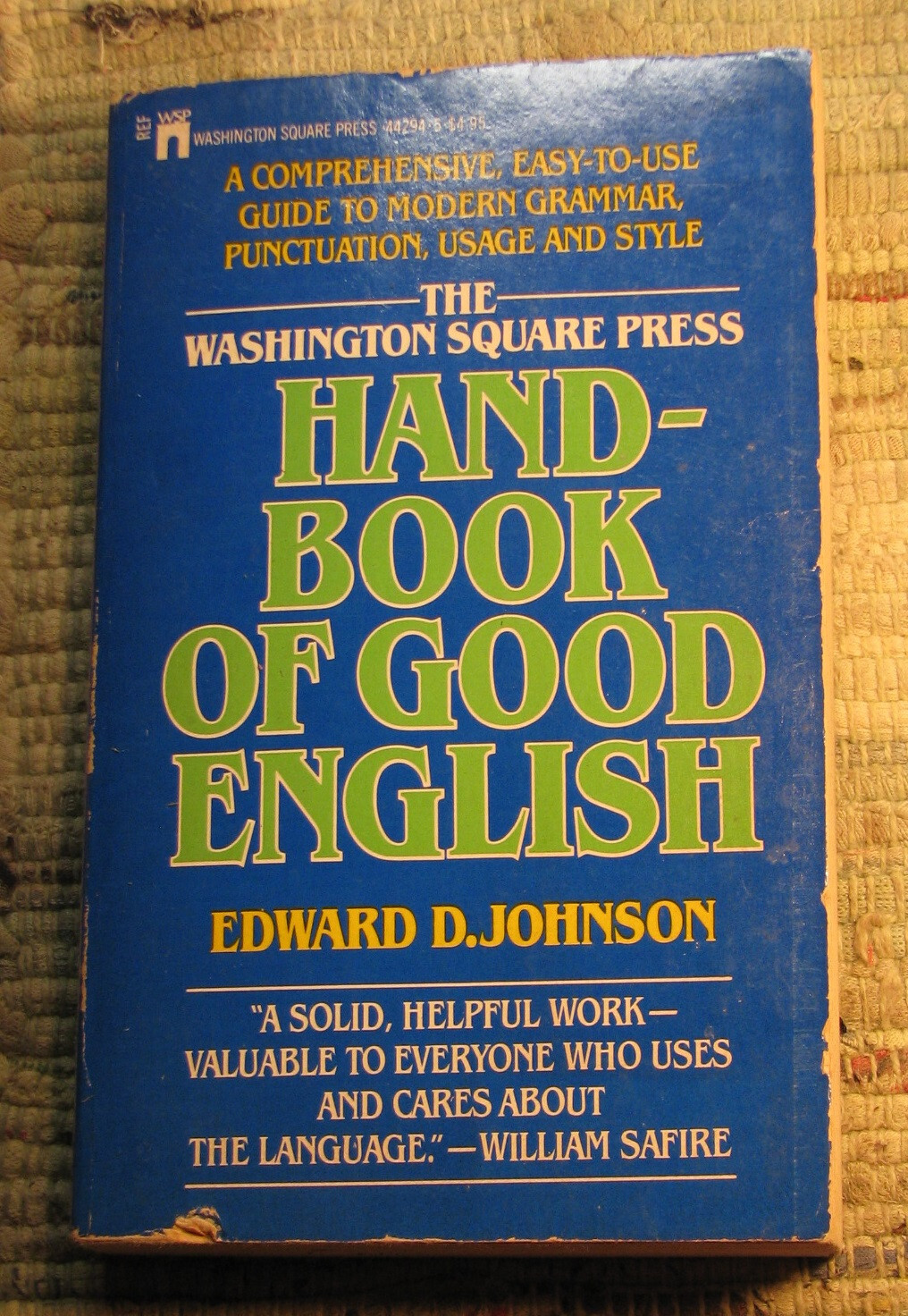 HANDBOOK OF GOOD ENGLISH by Edward D. Johnson 1983 POCKET BOOKS Paperback