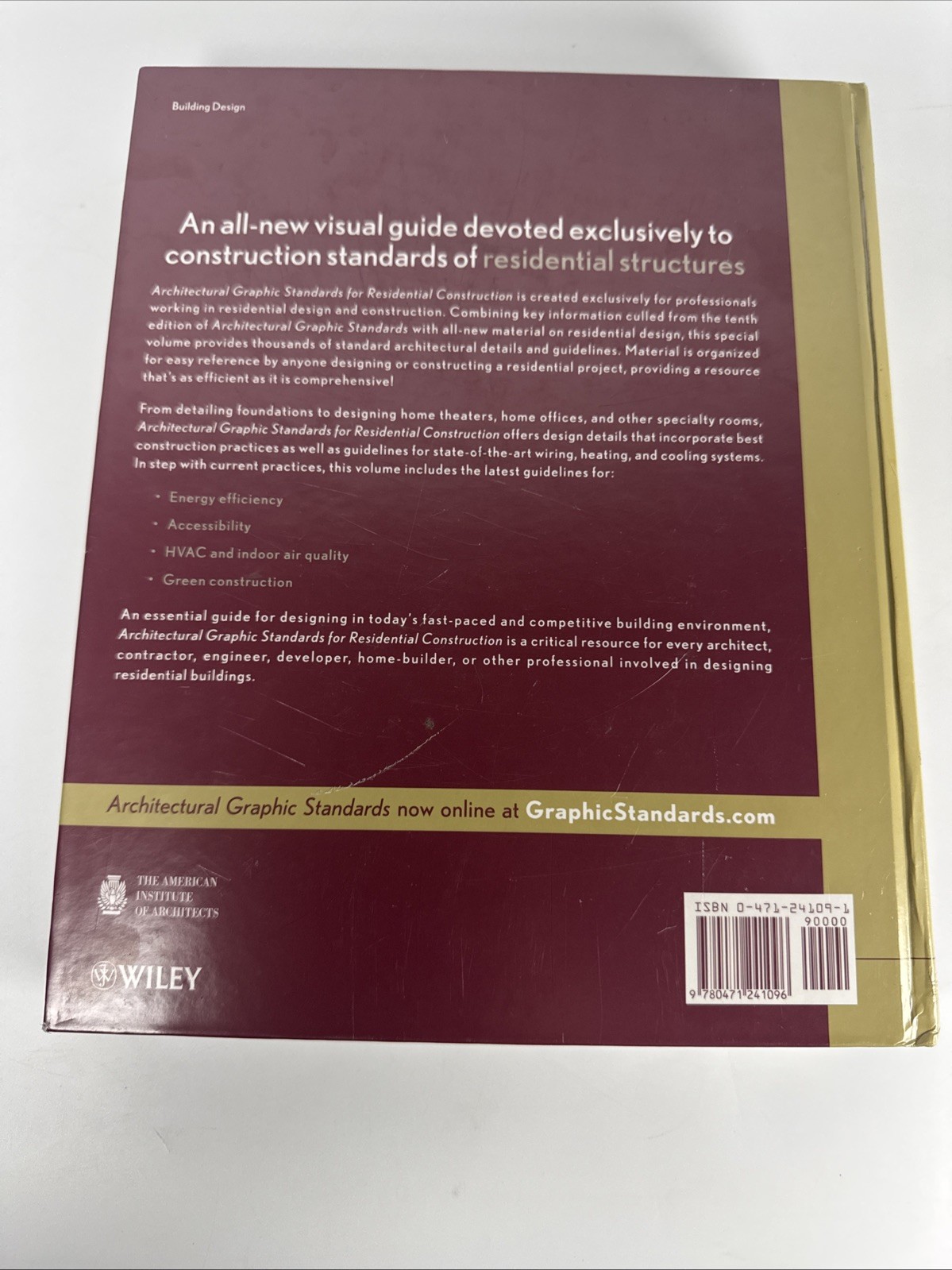 Architectural Graphic Standards For Residential Construction Textbook