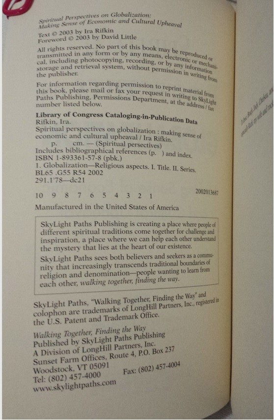 Spiritual Perspectives on Globalization Making Sense Economic Cultural Upheaval
