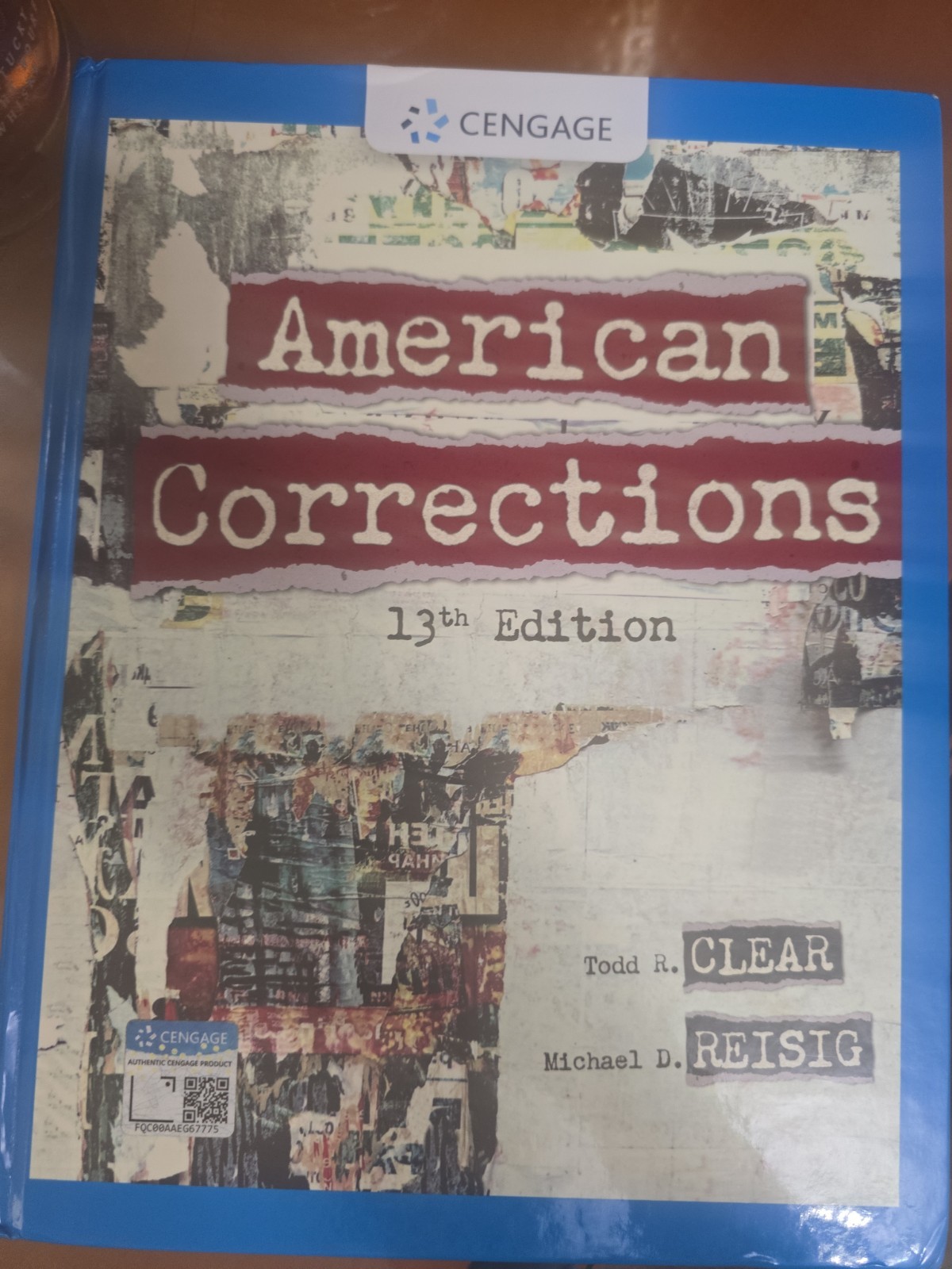 American Corrections (MindTap – Hardcover, by Clear Todd; Reisig – Acceptable