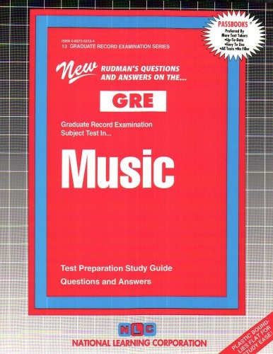 MUSIC (GRADUATE RECORD EXAMINATION SERIES) (PASSBOOKS) By Jack Rudman BRAND NEW