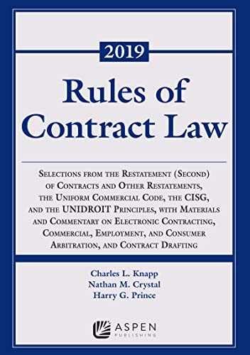 Rules of Contract Law 2019 – Paperback, by Knapp Knapp Charles – Acceptable n