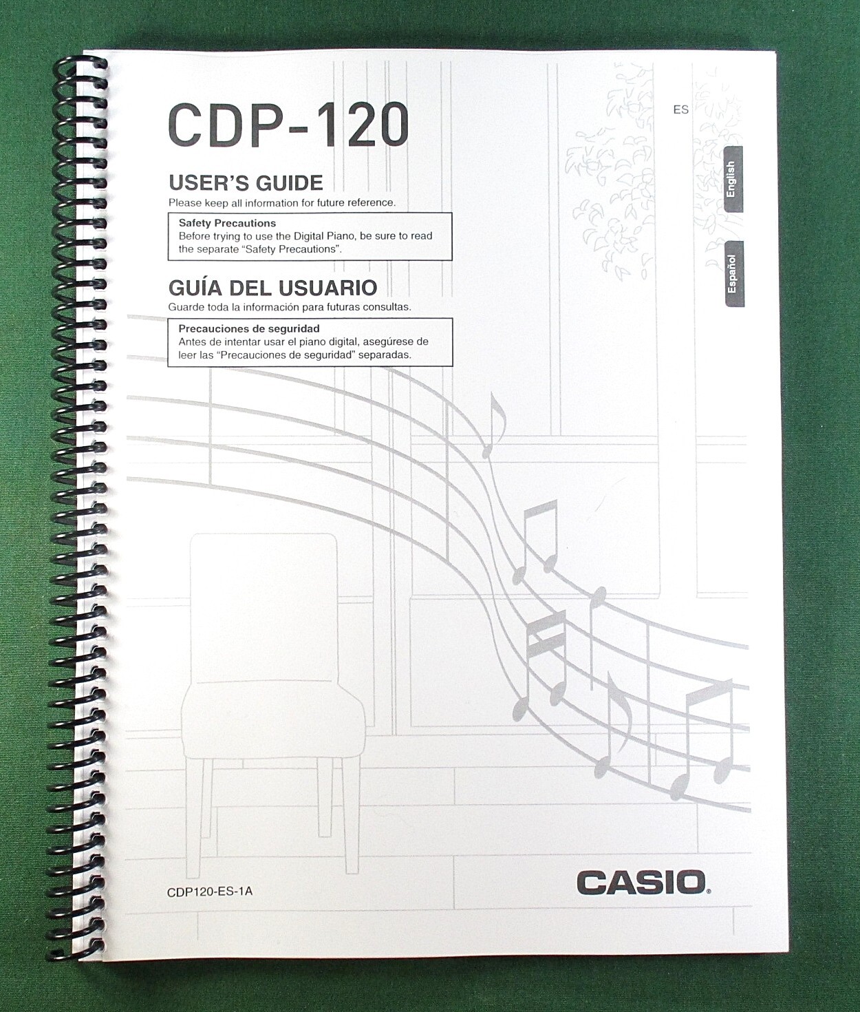 Casio CDP-120 Instruction Manual: 18 Pages Coil Bound & Clear Covers!