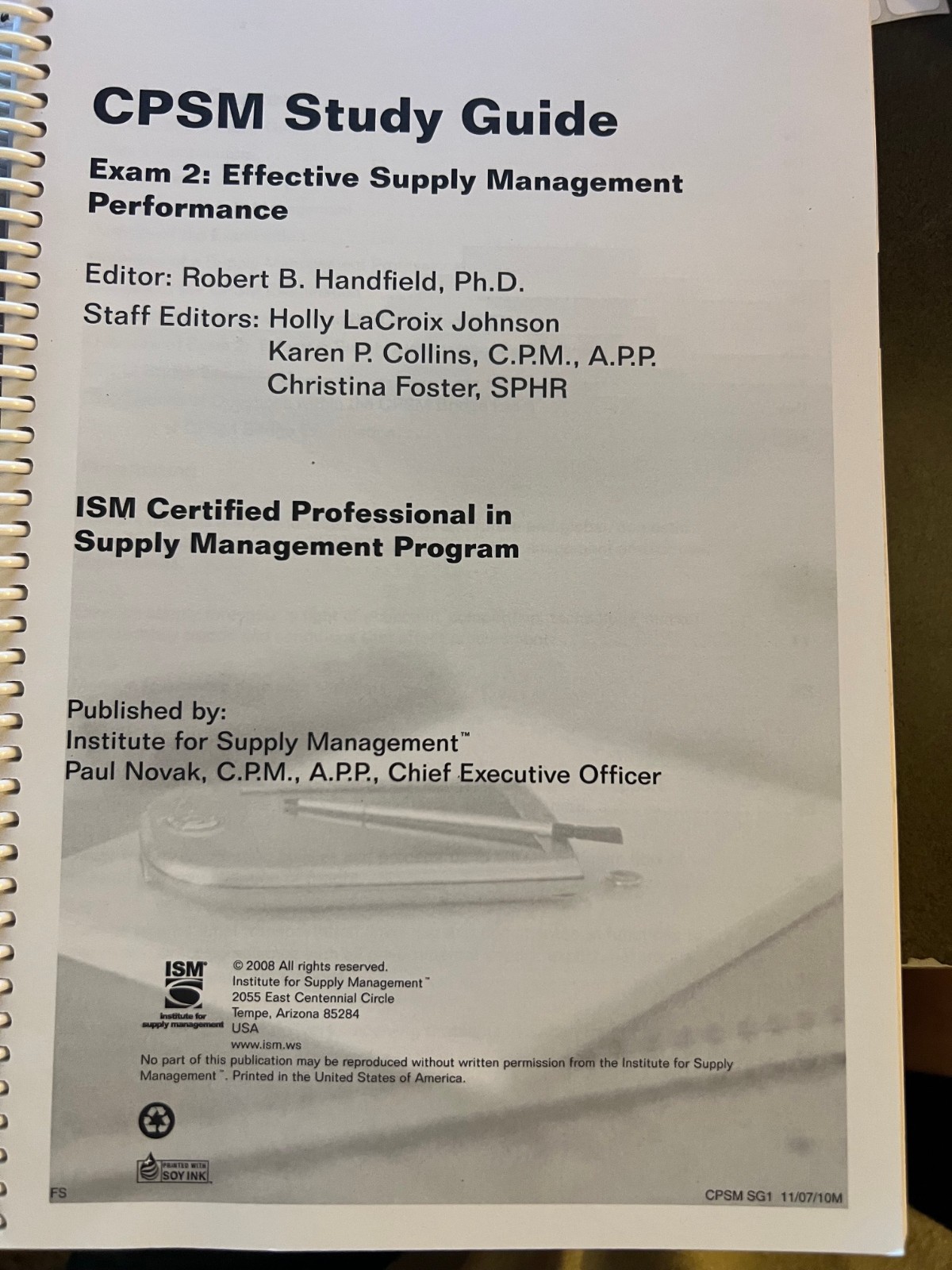 ISM CPSM Certified Professional Supply Management (3) Study Guides 1-3