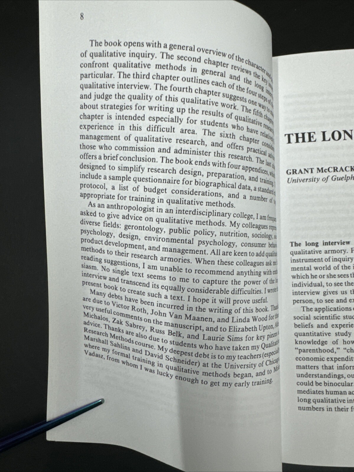 Qualitative Research Methods Long Interview by Grant McCracken (1988 Paperback)
