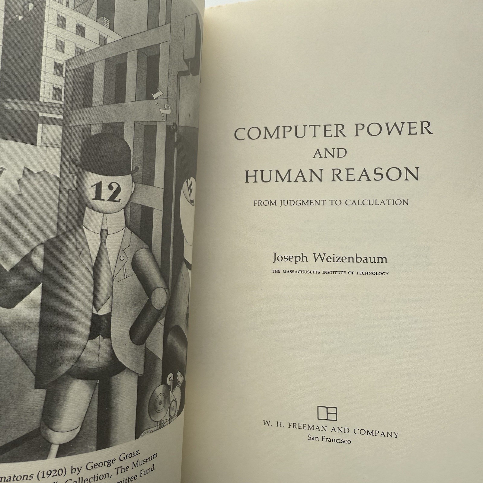 Computer Power and Human Reason: From Judgment to Calculation by Weizenbaum