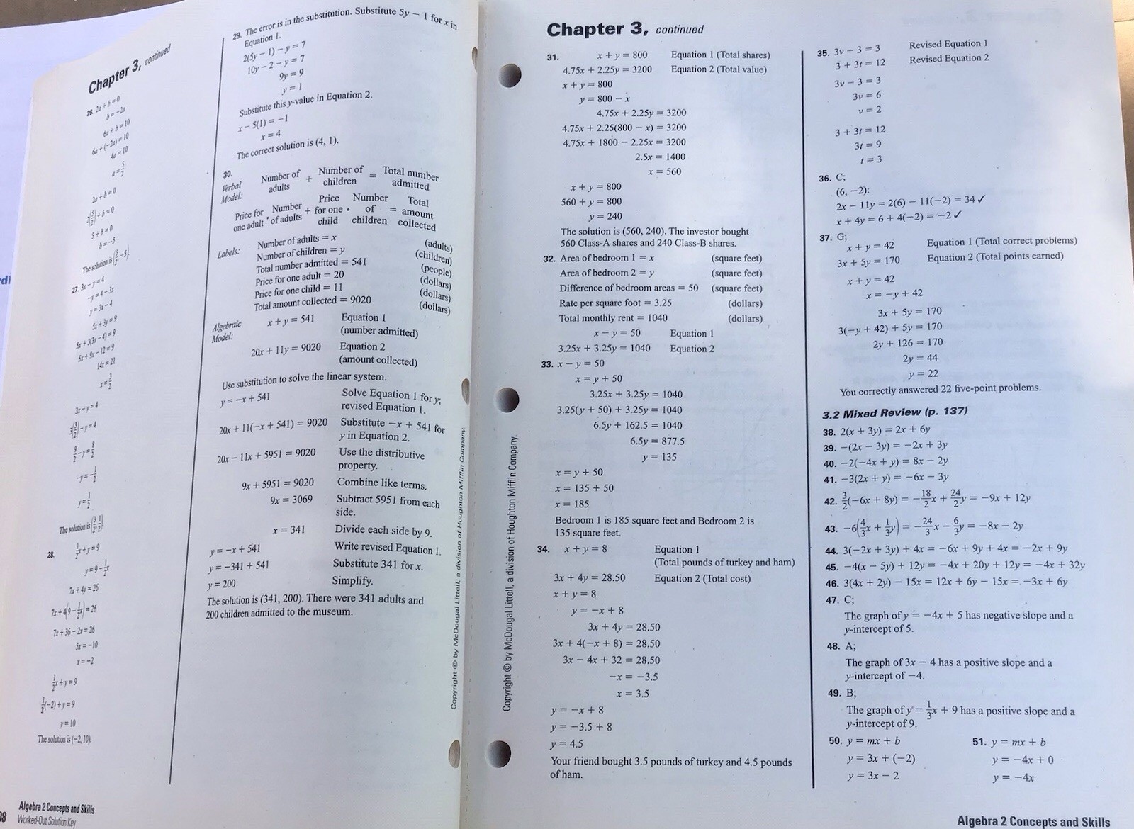 Algebra 2 Concepts And Skills Tests Student Solutions Larson Mcdougal Set Of 4