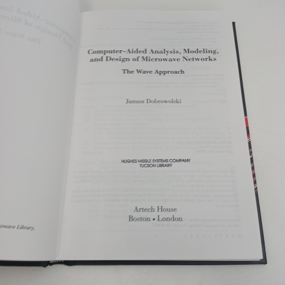 Computer-Aided Analysis, Modeling and Design of Microwave Networks HC 1996