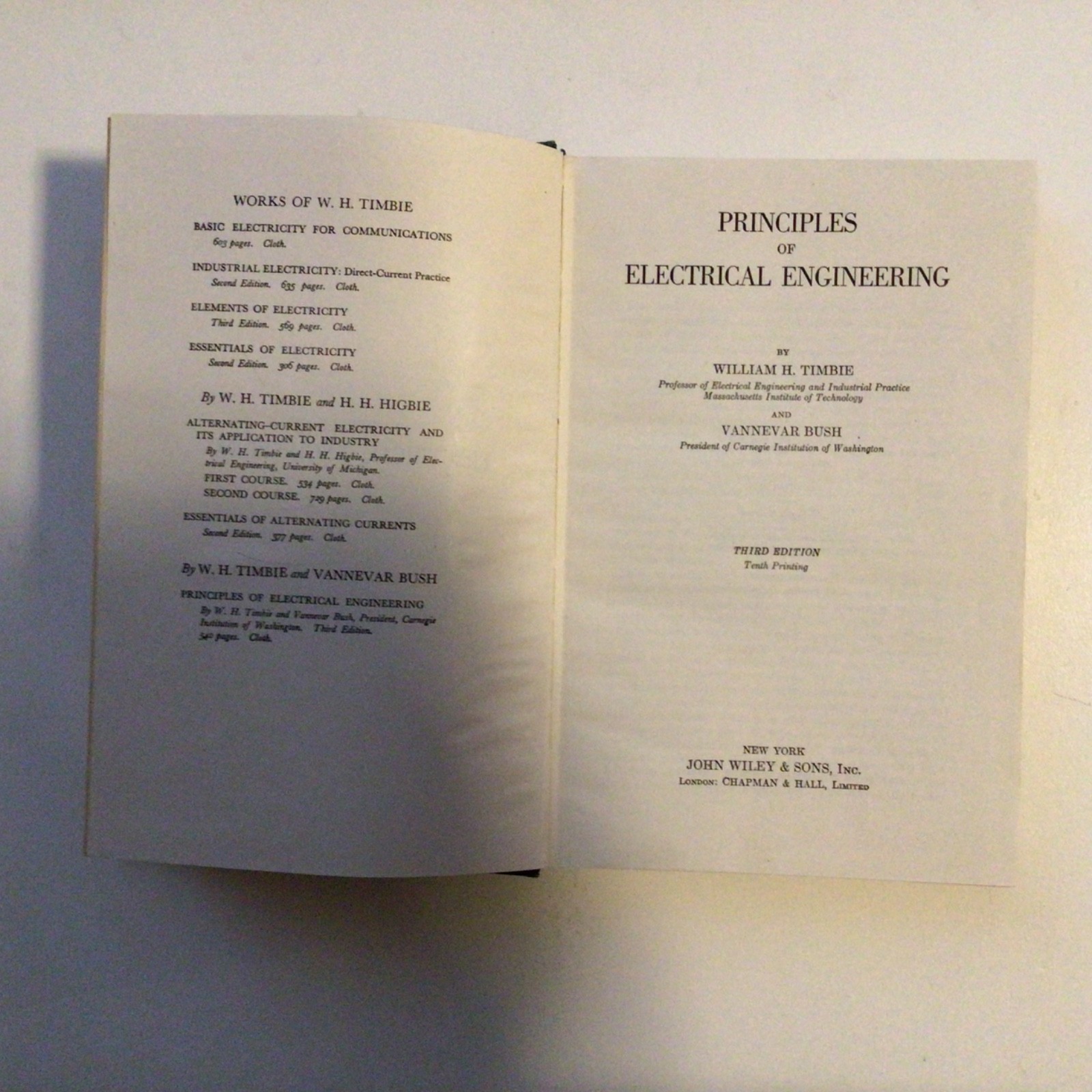 PRINCIPLES OF ELECTRICAL ENGINEERING – TImbie and Bush – Third Edition 1947