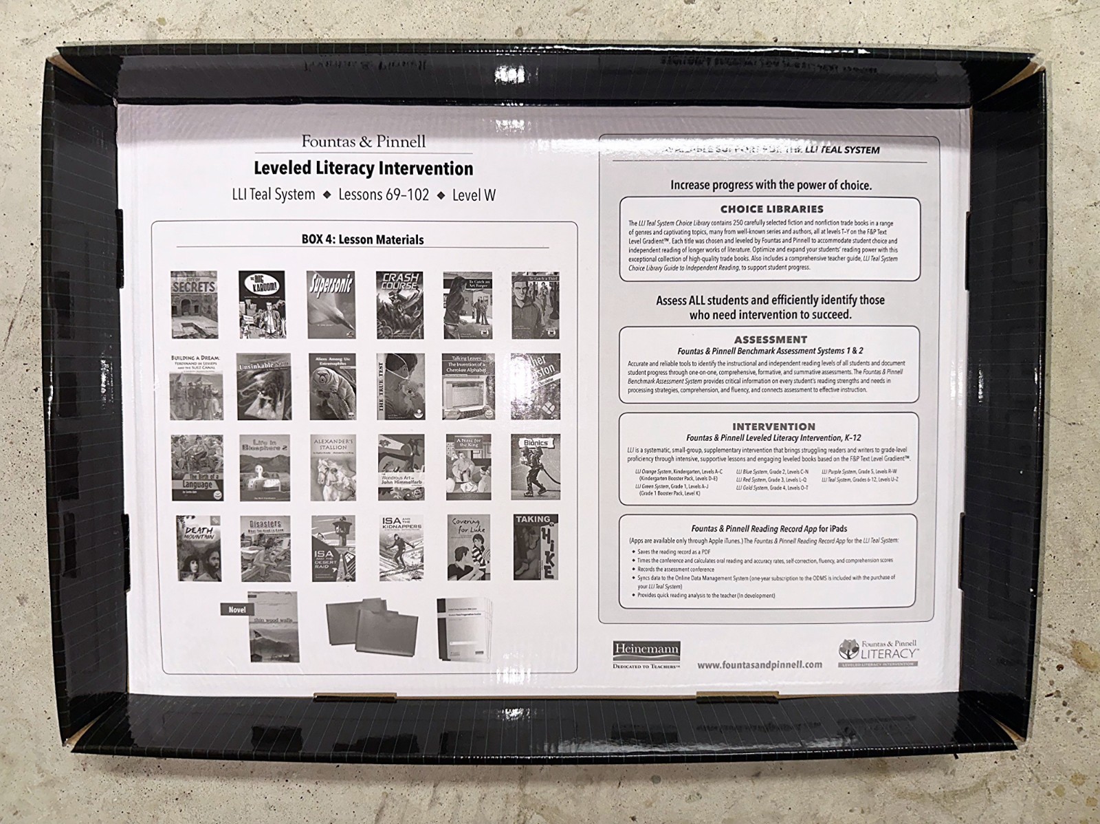 Fountas & Pinnell LLI Teal System Grades 6–12 — Complete 7-Box Set