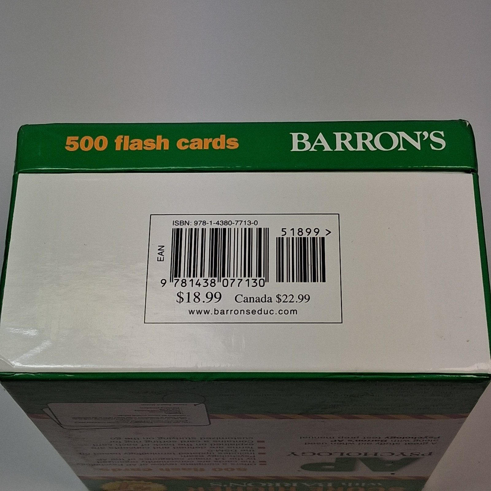 Barron’s AP Psychology 500 Flash Cards 3rd Edition Test Prep Study Aid & Ring