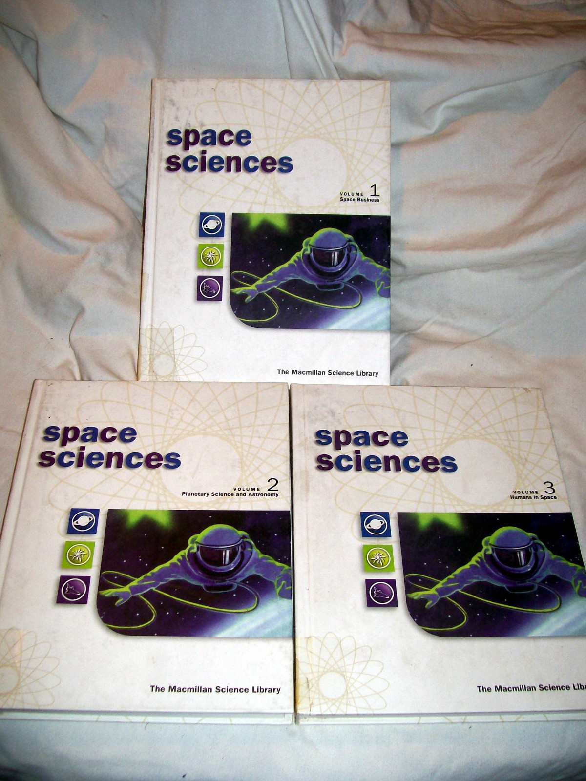 3 Volumes Macmillan Science Library Space Sciences ~ Business/Planetary/Humans