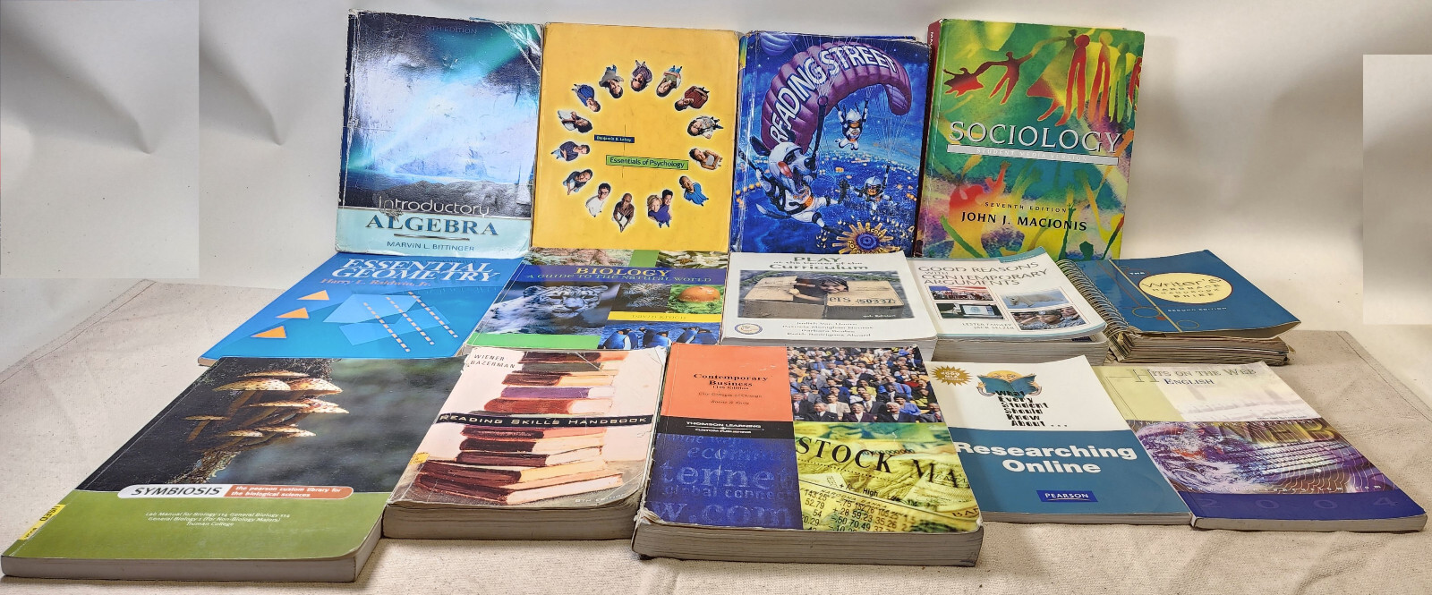 Lot of 14 Educational Books Textbooks School Kids Reading Math Sociology + MORE