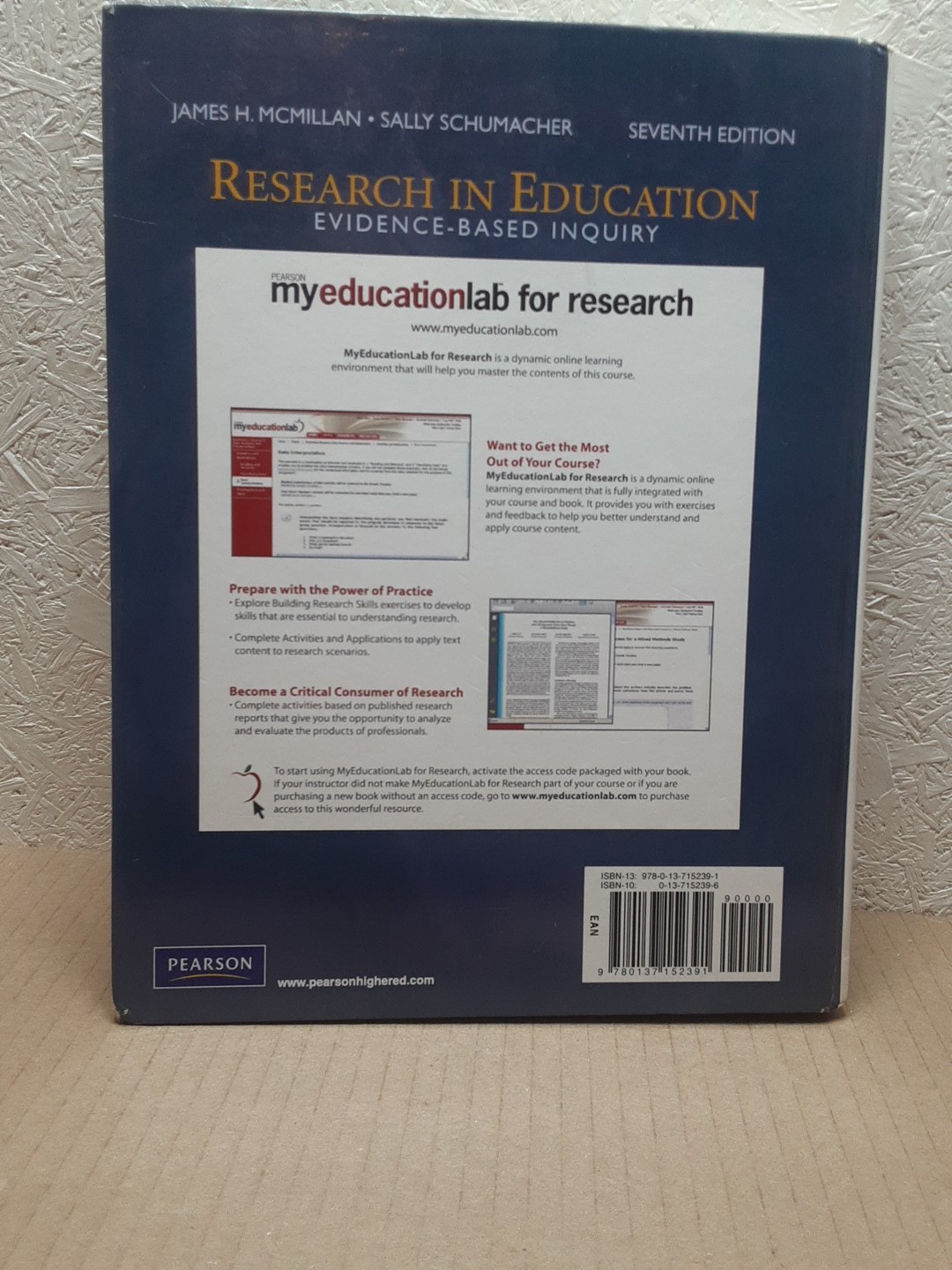 RESEARCH IN EDUCATION: EVIDENCE-BASED INQUIRY (7TH By James H. Mcmillan & Sally