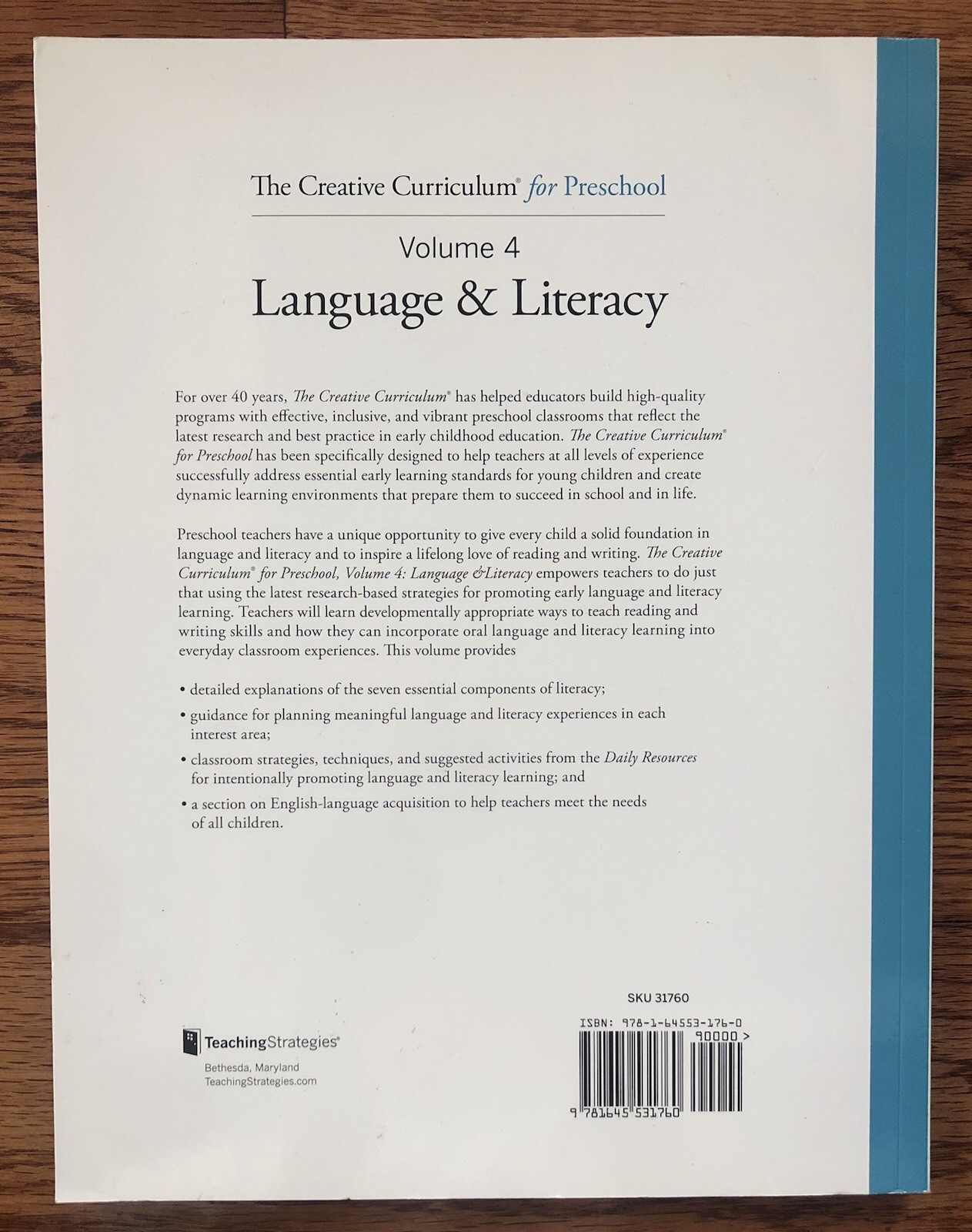 Creative Curriculum for Preschool Volume 4 – Language and Literacy – 7th Edition